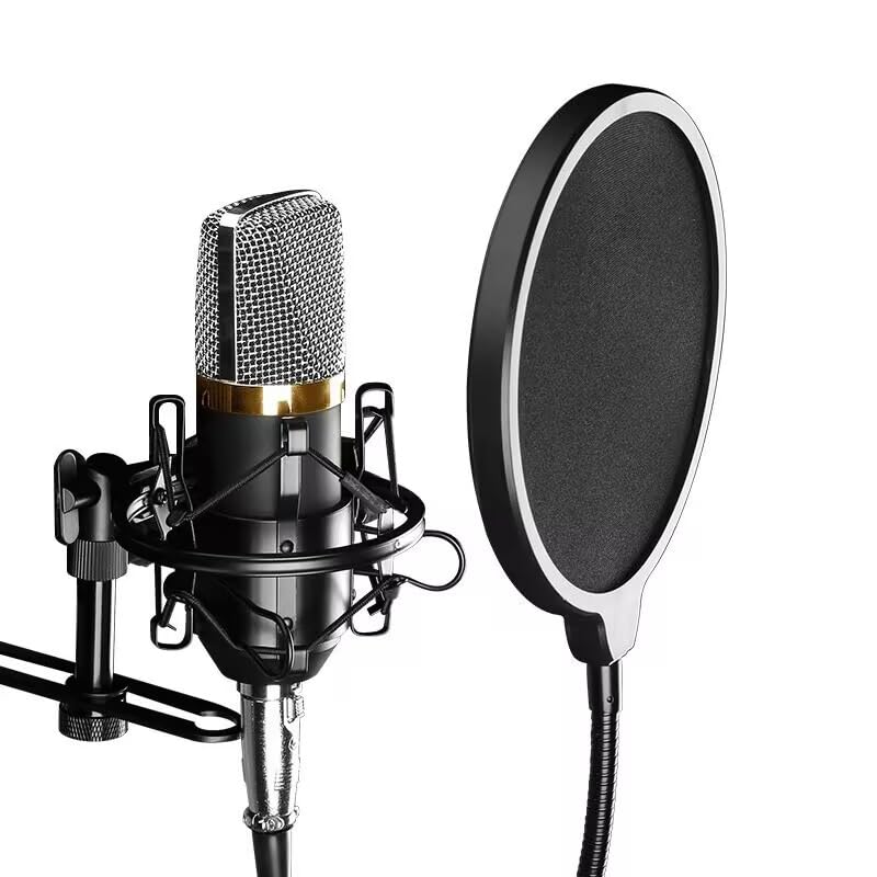 HORNO Professional Microphone Filter Screen-Mic Pop Blocker Mask Shield Screen with Flexible Gooseneck Mount - Image 2
