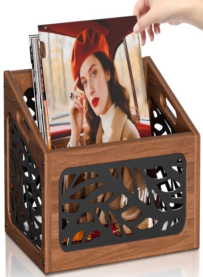 QILICHZ Vinyl Record Storage,70+ Lps Vinyl Record Holder,Wooden Crate - Image 1