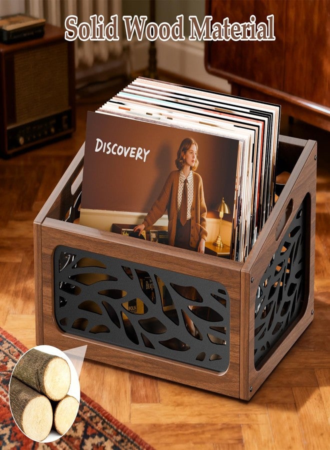 QILICHZ Vinyl Record Storage,70+ Lps Vinyl Record Holder,Wooden Crate - Image 3