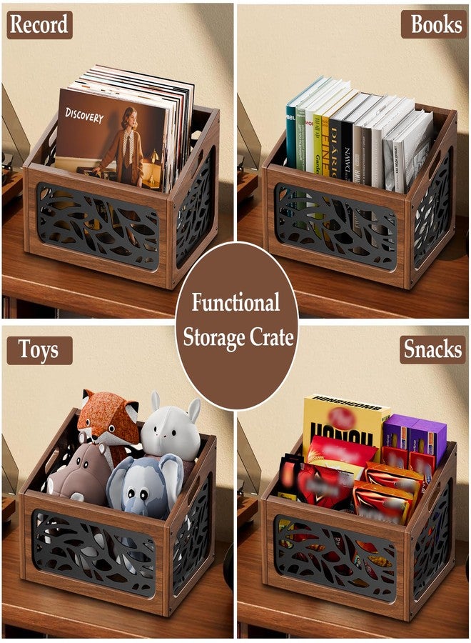 QILICHZ Vinyl Record Storage,70+ Lps Vinyl Record Holder,Wooden Crate - Image 5