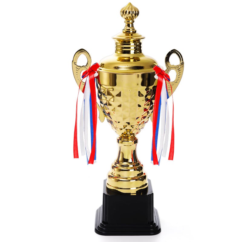 Fasmov Large Trophy Cup for Custom Trophy Keepsake, Gold Award for Sports, Tournaments, Competitions, 14.5 inches - Image 1