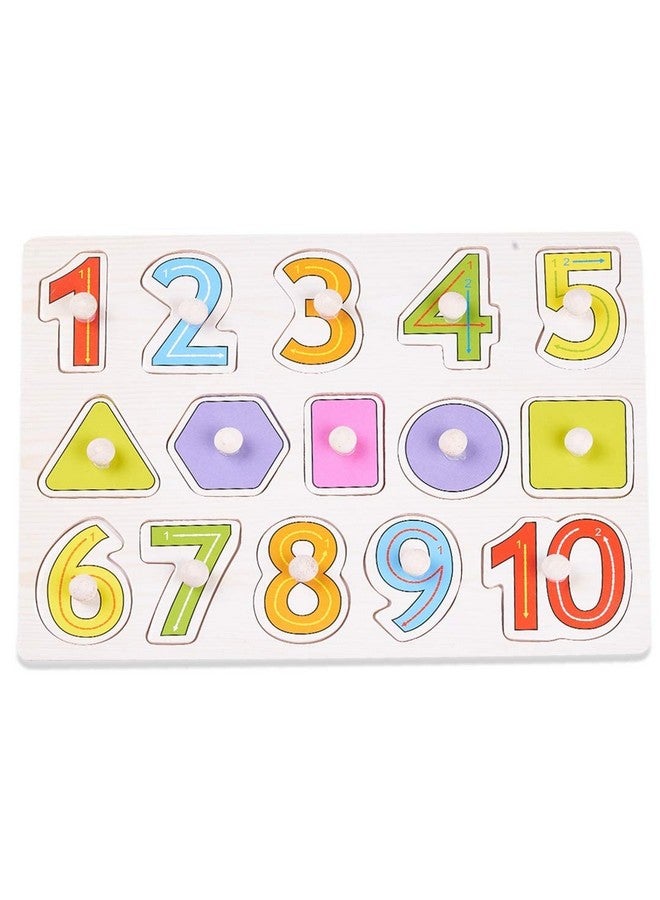 بيبي ألغاز الأرقام والأشكال الخشبية 2 في 1 من بايبي للأطفال، ألغاز الأرقام والأشكال الخشبية، ألعاب تعليمية لمرحلة ما قبل المدرسة، لوحة ألغاز خشبية لعد الأرقام للأولاد والبنات من عمر سنتين فما فوق - Image 1