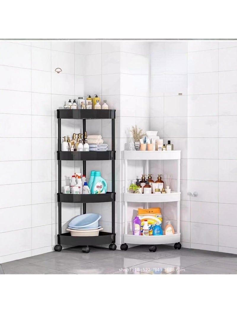 Bathroom storage trolley, 4-tier slim storage trolley, 2025 Space-saving mobile shelving unit for bathrooms, kitchens, offices and confined spaces, stackable practical organizer on wheels for everyday use - Image 4