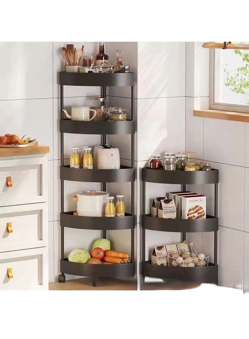 Bathroom storage trolley, 4-tier slim storage trolley, 2025 Space-saving mobile shelving unit for bathrooms, kitchens, offices and confined spaces, stackable practical organizer on wheels for everyday use - Image 3