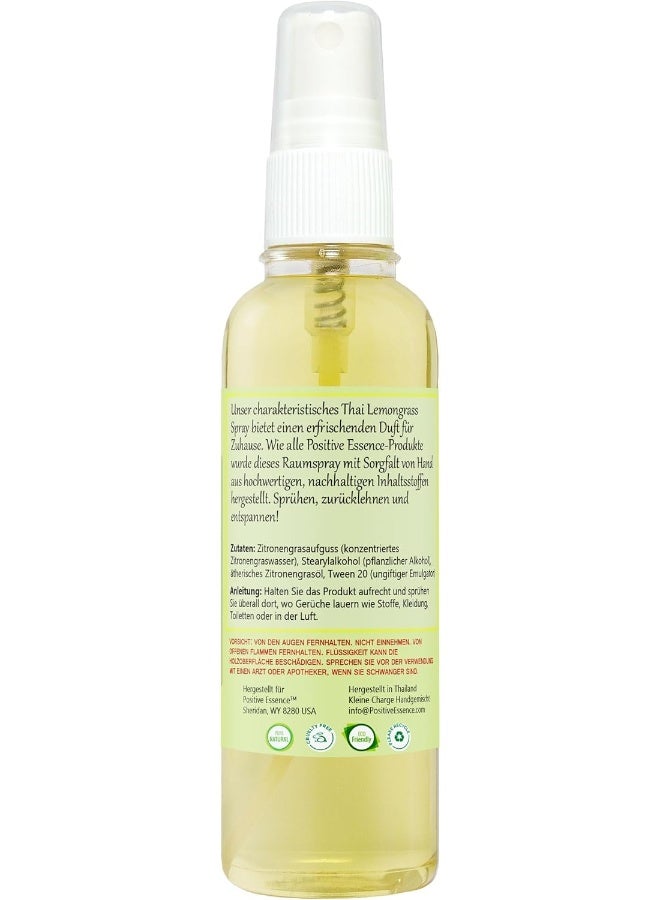 Positive Essence Thai Lemongrass Linen And Room Spray, Natural Air Freshener Made With Pure Lemongrass Essential Oil, Bathroom Air Freshener Or Calming Pillow Spray - Image 2