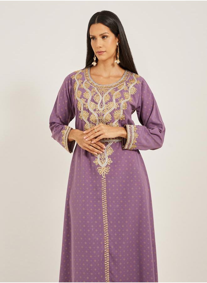 Embroidered Round Neck Belted A-Line Kaftan - pzsku/Z2A6BA42BAF70D29F4694Z/45/1741119746/a5c8d5bb-d65f-4ccc-b71e-0f2ca17e00b1