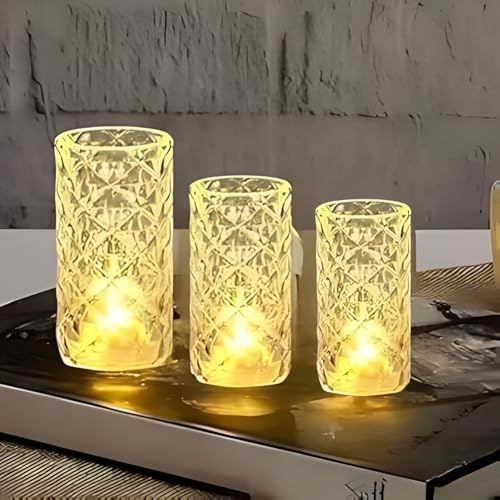 VERVENIX 6 Pcs Set Crown Shaped Flameless LED Tea Light Candles - Smokeless Decorative Transparent Acrylic Lights for Christmas and Festive Diwali Decorations (Pack of 6, Warm White) - Image 1