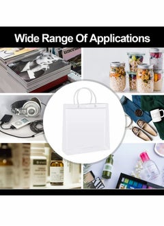 Excefore Clear PVC Gift Bags Reusable Transparent Shopping Bag Gift Wrap Tote with Handles for Wedding Flowers Birthday Valentines Day Party Bags 15 x 7 x 16cm(10Pcs)  - Image 5