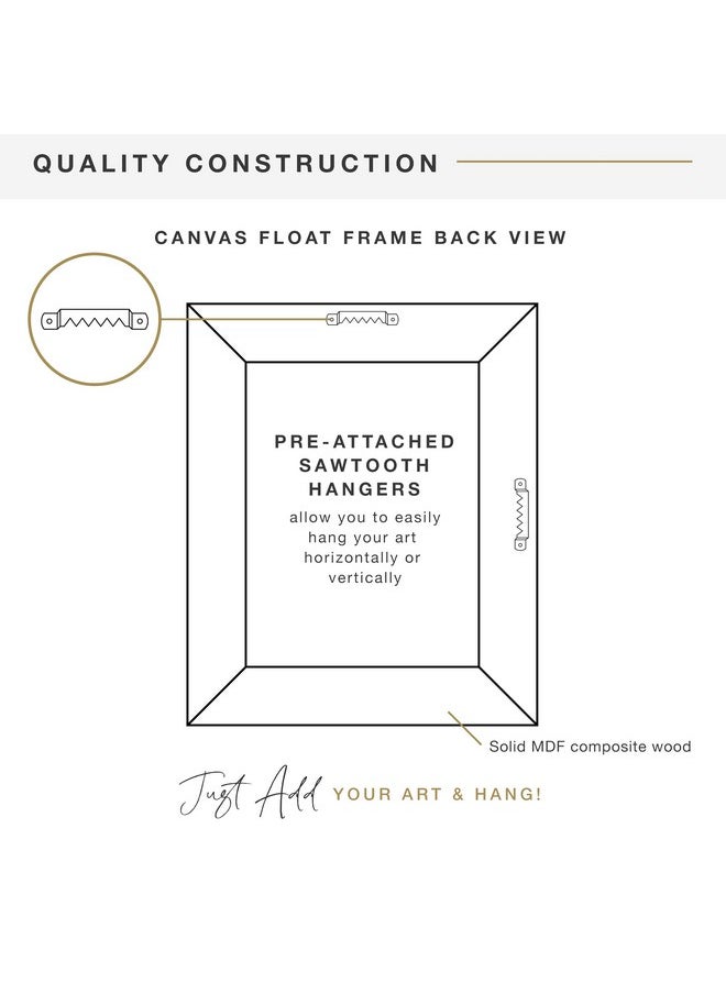 MCS MCS Canvas Float Frames 16x20 Frame, Walnut Woodgrain Frame for Finished Canvases, Vertical & Horizontal Wall Hanging Large Frame with Adhesive for Canvas Paintings (1-Pack)  - Image 4