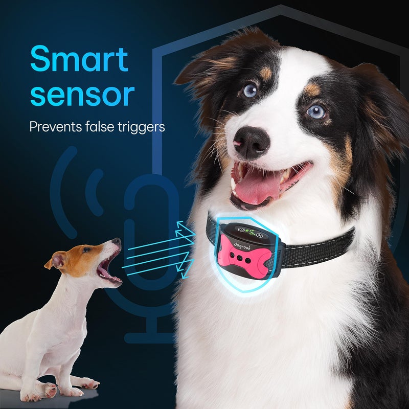 DogRook Rechargeable Dog Bark Collar - No Shock Dog Training Smart Collar - Beep & Vibration Stop Barking Dog Devices - No Bark Collar - Martingale Collars for Large Dog, Medium & Small - 12-110 lbs - Image 3