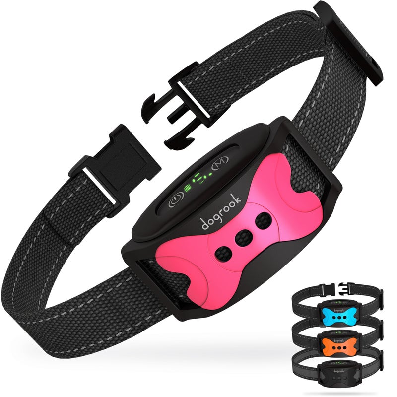 DogRook Rechargeable Dog Bark Collar - No Shock Dog Training Smart Collar - Beep & Vibration Stop Barking Dog Devices - No Bark Collar - Martingale Collars for Large Dog, Medium & Small - 12-110 lbs - Image 1