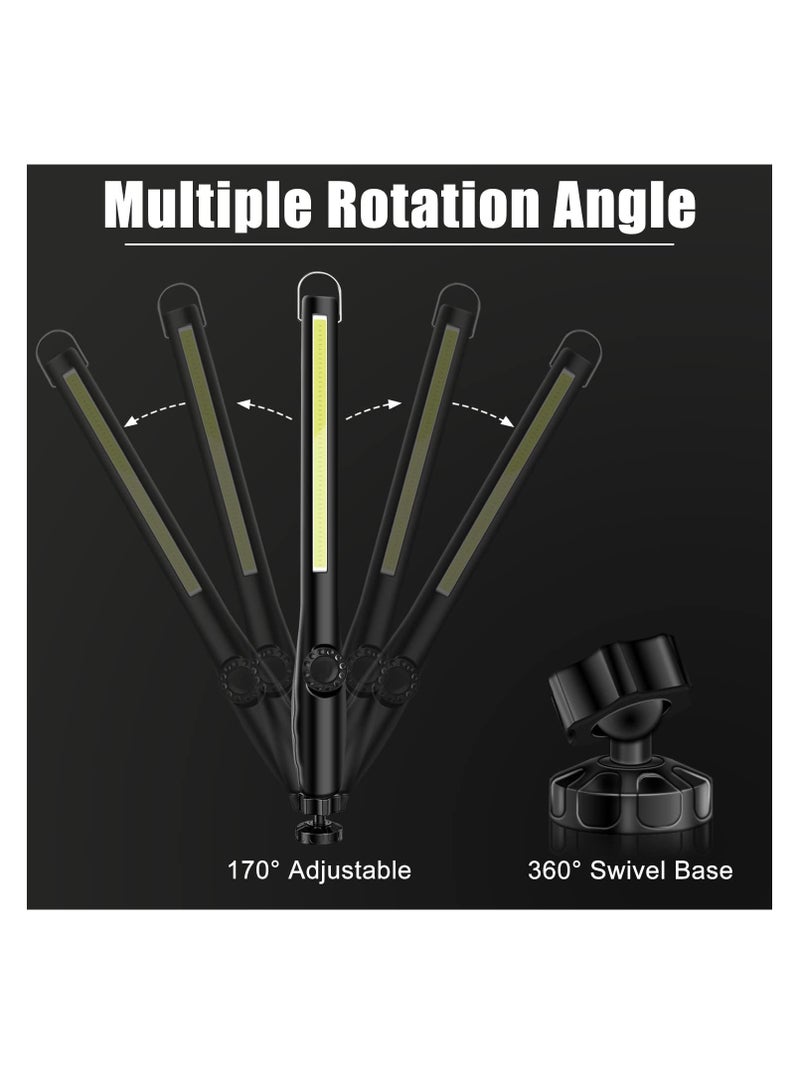LED Work Light 2PCS- 2200mAh Rechargeable, 600LM Dimmable COB Work Light - Portable Worklight with Magnetic Base and Hook - Ideal for Car Repair, Garage, Emergency, and Outdoor Camping - Image 4
