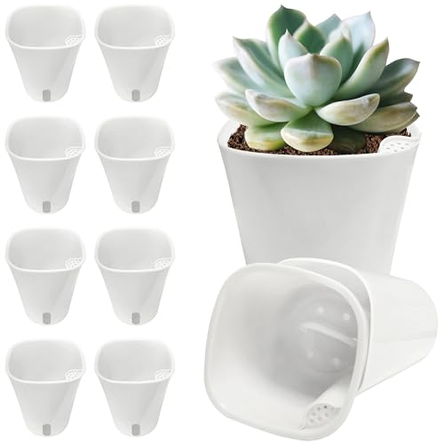 TCBWFY 3" Self Watering Pots - 10 Sets Planter Pots for Indoor Plants With Water Level Indicator and Multiple Vents - for House Plants, Flowers, Herbs - Image 1
