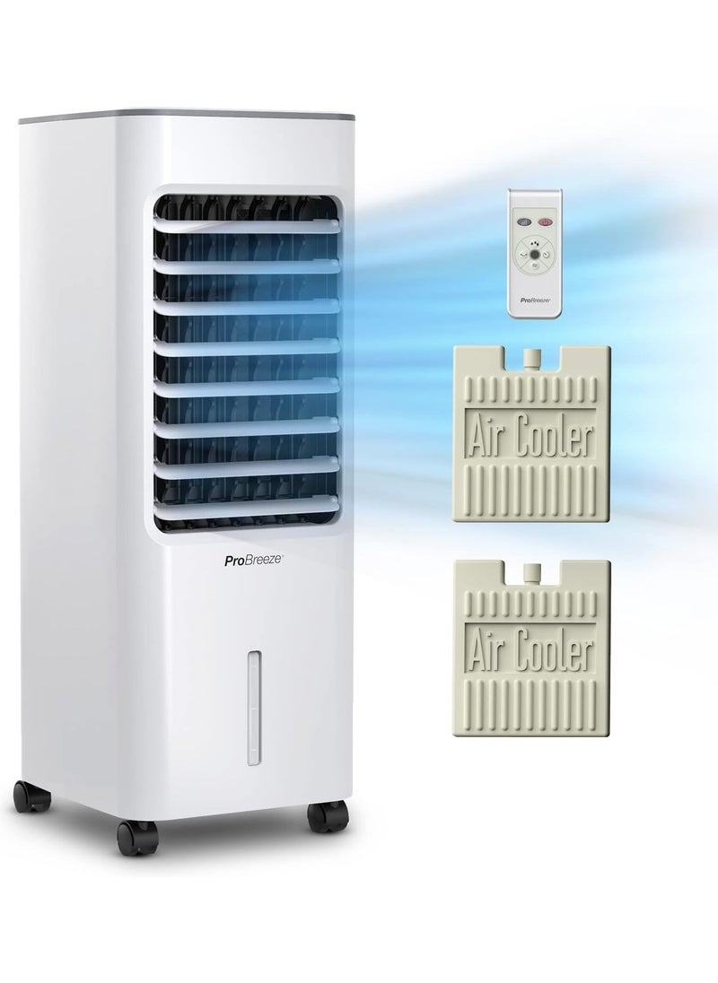 Pro Breeze - Pro Breeze 4-in-1 Air Cooler with 5 Litre Capacity, Remote Control, 3 Fan Speed, and LED Display. Powerful Evaporative Portable Air Cooler with Built-in 7 Hour Timer & Automatic Oscillation - Image 1