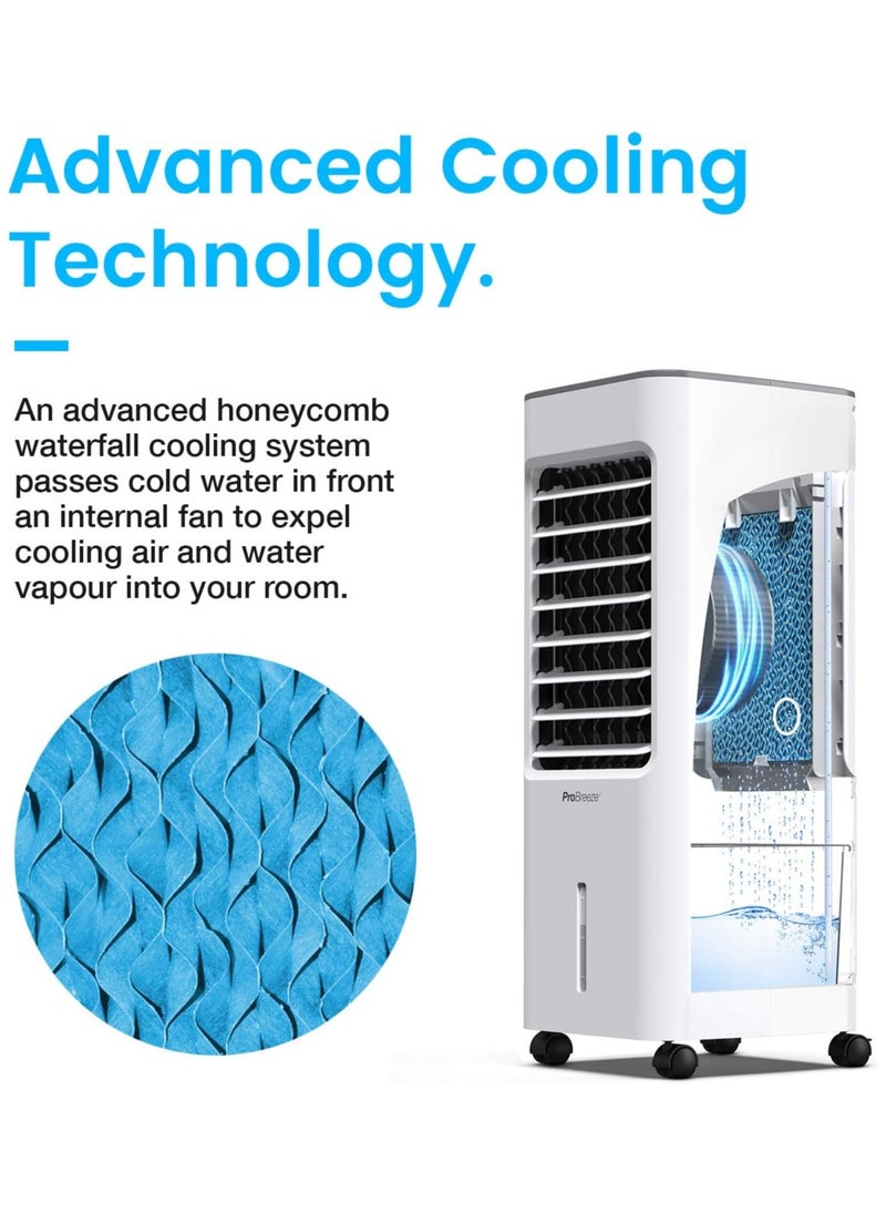 Pro Breeze - Pro Breeze 4-in-1 Air Cooler with 5 Litre Capacity, Remote Control, 3 Fan Speed, and LED Display. Powerful Evaporative Portable Air Cooler with Built-in 7 Hour Timer & Automatic Oscillation - Image 1