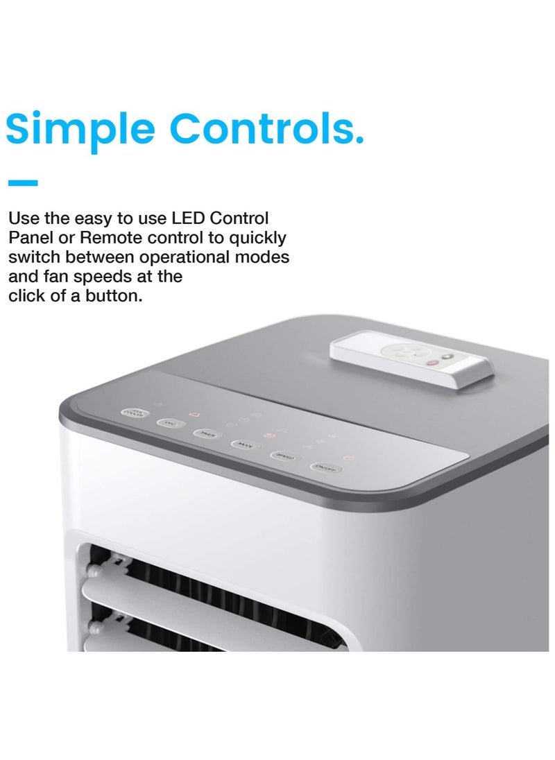 Pro Breeze - Pro Breeze 4-in-1 Air Cooler with 5 Litre Capacity, Remote Control, 3 Fan Speed, and LED Display. Powerful Evaporative Portable Air Cooler with Built-in 7 Hour Timer & Automatic Oscillation - Image 1