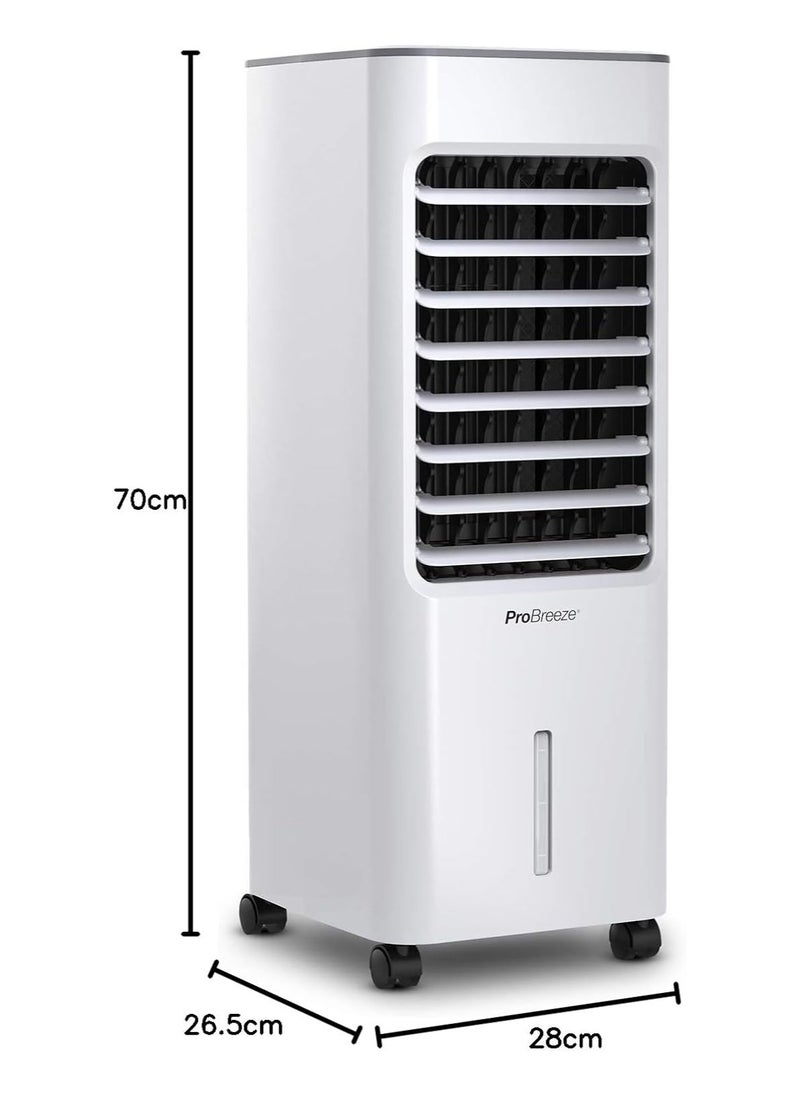 Pro Breeze - Pro Breeze 4-in-1 Air Cooler with 5 Litre Capacity, Remote Control, 3 Fan Speed, and LED Display. Powerful Evaporative Portable Air Cooler with Built-in 7 Hour Timer & Automatic Oscillation - Image 1