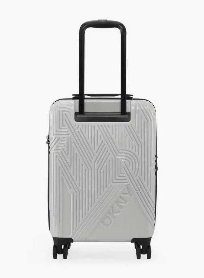 DKNY GREY Textured Hardcase Luggage Trolley With Retractable Handle - 24 Inches Check-In Bag  | Best Price UAE