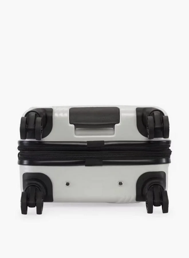 DKNY GREY Textured Hardcase Luggage Trolley With Retractable Handle - 24 Inches Check-In Bag  | Best Price UAE