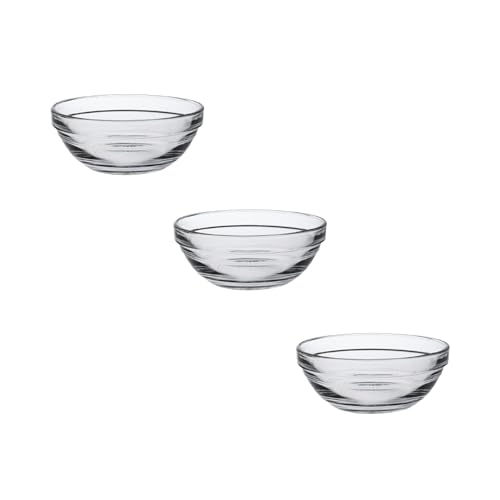 Duralex France Gigogne Clear Stackable Glass Bowl 205ml | Set of 3 | Serve Soups, Fruits, Breakfast Portions | Microwave Safe, Scratch-Resistant, 3X Stronger & Durable - Image 1