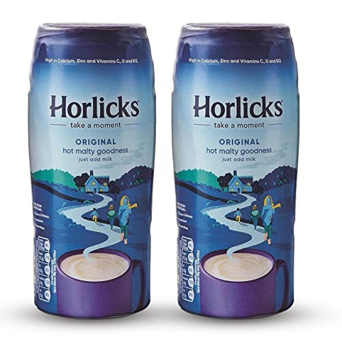 Horlicks Malted Milk Powder 500 Gram (Pack of 2 Jars) - Made in England for Malt - Creamy, Malty Taste - Free From Artificial Colors, Sweeteners, and Preservatives - Image 1