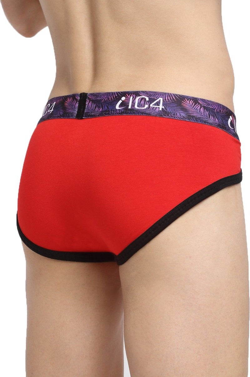 IC4 Store Men's Blaze Briefs Combo Pack of 2 - Charcoal and Red - Image 2