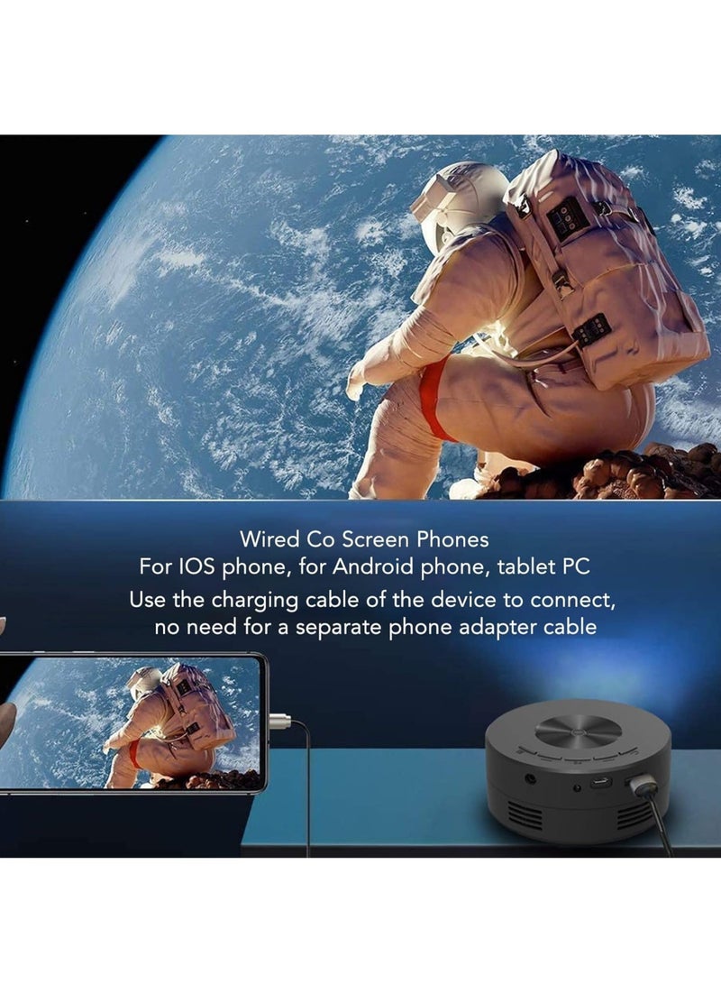 جهاز عرض متنقل YT200 LED صغير، مشغل وسائط المسرح المنزلي 1080P، سينما فيديو سلكية للاجتماعات الداخلية/الخارجية بنفس الشاشة - Image 3