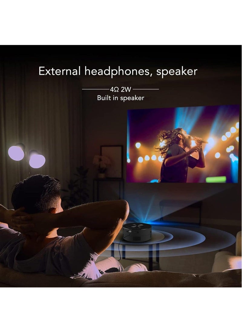 جهاز عرض متنقل YT200 LED صغير، مشغل وسائط المسرح المنزلي 1080P، سينما فيديو سلكية للاجتماعات الداخلية/الخارجية بنفس الشاشة - Image 4