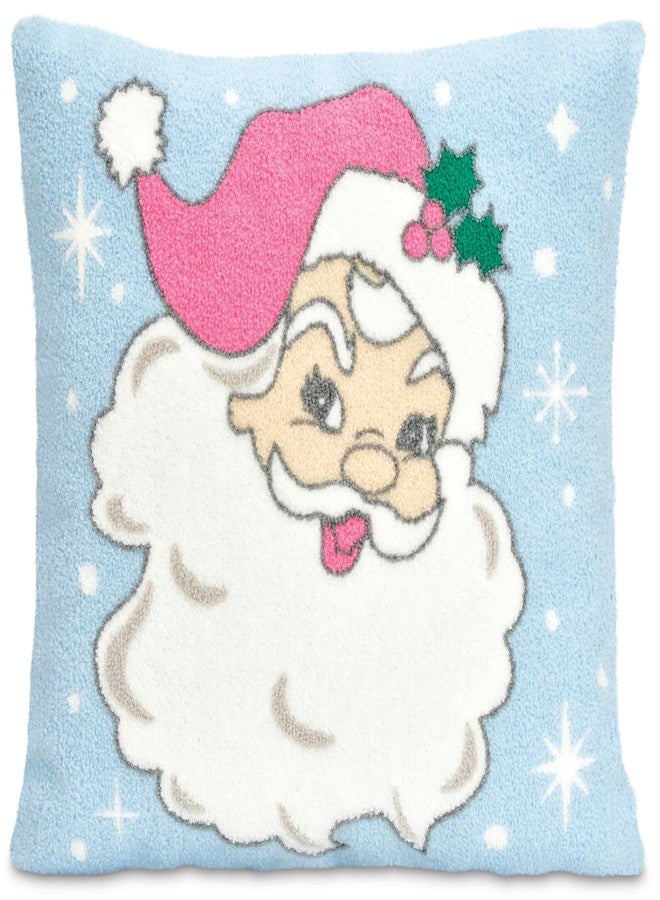 iscream Santa's Favorite 14" x 14" Chenille and Fleece Holiday Accent Pillow - Image 1