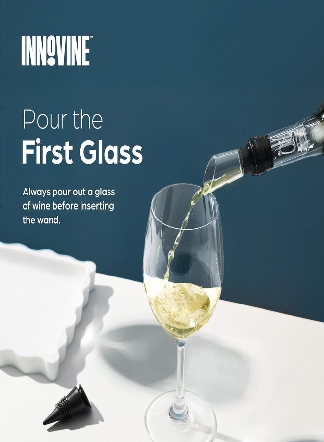 عصا تبريد النبيذ من إنوفاين مزودة بسدادة محكمة الإغلاق وفوهة مانعة للتنقيط، لتبريد النبيذ وسكبه وحفظه، تناسب زجاجات النبيذ القياسية سعة 750 مل، مثالية للحفلات والفعاليات الخارجية، طقم من قطعة واحدة، لون جرافيت - Image 5