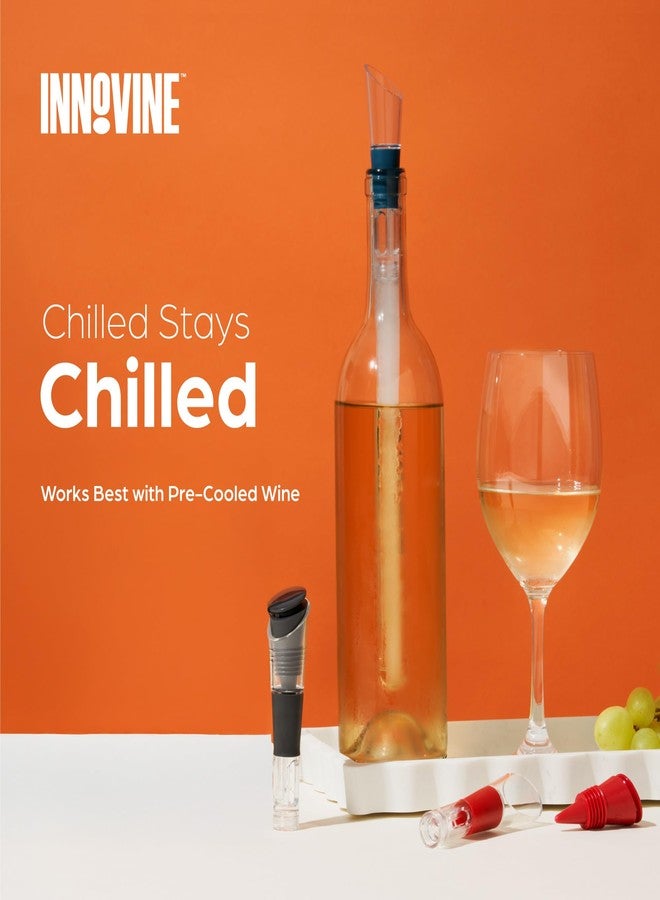 عصا تبريد النبيذ من إنوفاين مزودة بسدادة محكمة الإغلاق وفوهة مانعة للتنقيط، لتبريد النبيذ وسكبه وحفظه، تناسب زجاجات النبيذ القياسية سعة 750 مل، مثالية للحفلات والفعاليات الخارجية، طقم من قطعة واحدة، لون جرافيت - Image 4