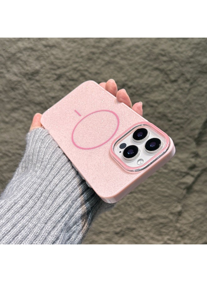 NIBEMINENT Protection Case With Magsafe For iPhone 16 Pro, Flash Powder Jelly Pink