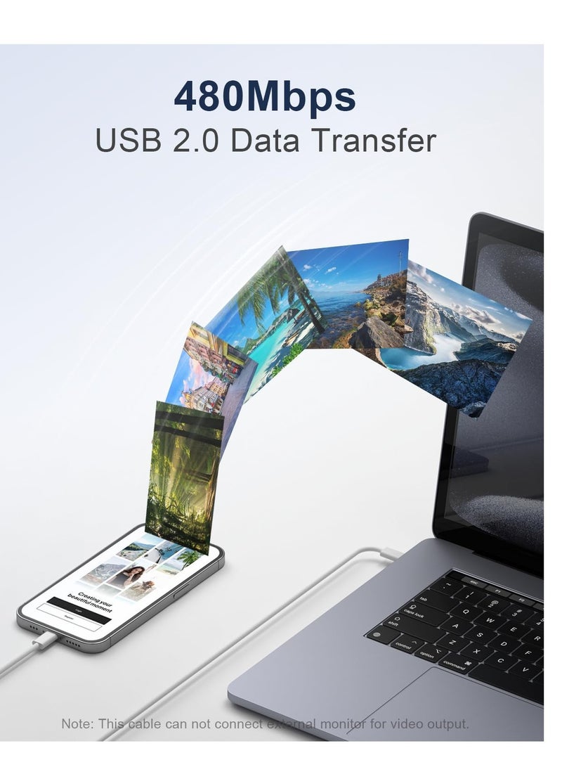 Fast Charger Compatible with iPhone 16/ iPhone 16 Pro/16 Pro Max/iPhone 15, 20W USB C To USB C Fast Charger for iPad Pro 12.9/11 inch, iPad Air 5th/4th, iPad 10th, iPad Mini 6, PD Wall Charger with - Image 2