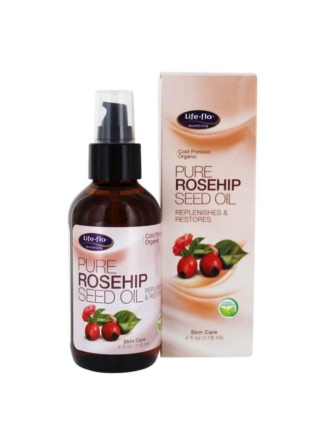 Life-flo Pure Organic Rosehip Seed Oil Hydrating Face Oil Dry Skin Care Cold Pressed From Organic Rose Hips Rich In Fatty Acids And Vitamin A (Retinol) Hypoallergenic 60 Day Guarantee 4Oz  - Image 1