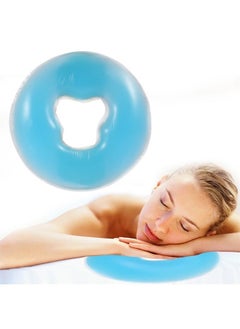 Salmue Silicone Pillow Soft Massage Face Relax Pillow Headrest, SPA Beauty Salon Skin Care Soft Overlay Face Relax Weigh Cushion Pad, Salon Cushion Silicon Facial Relax Head Cradle Cushion (Sky Blue) 