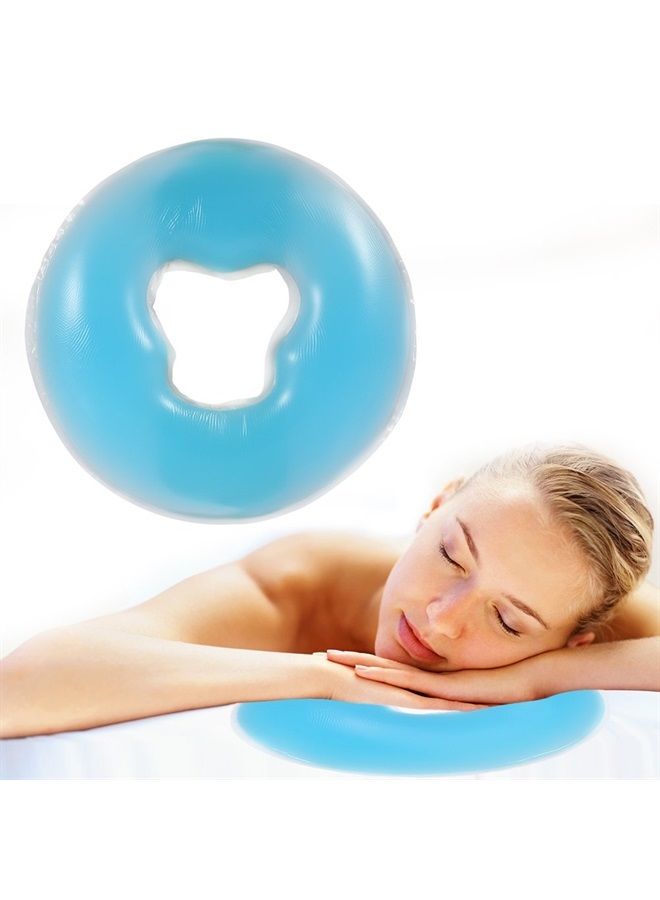 Silicone Pillow Soft Massage Face Relax Pillow Headrest, SPA Beauty Salon Skin Care Soft Overlay Face Relax Weigh Cushion Pad, Salon Cushion Silicon Facial Relax Head Cradle Cushion (Sky Blue)