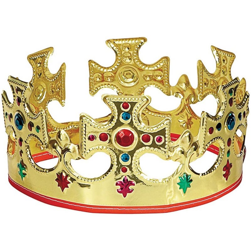 Unique Party Unique Gold Plastic King Crown - One Size, 1 Pc - Image 1