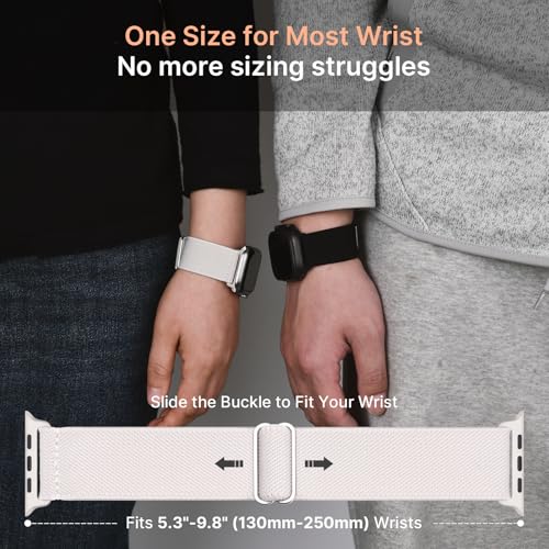 Fullmosa 4 Pack Water-Resistant Nylon Bands Compatible with Apple Watch Strap 42mm(Series 10 11) 41mm 40mm 38mm，Durable Stretch Straps for iWatch SE3 SE2 SE Series 11 10 9 8 7 6 5 4 3 2 1 - Image 4