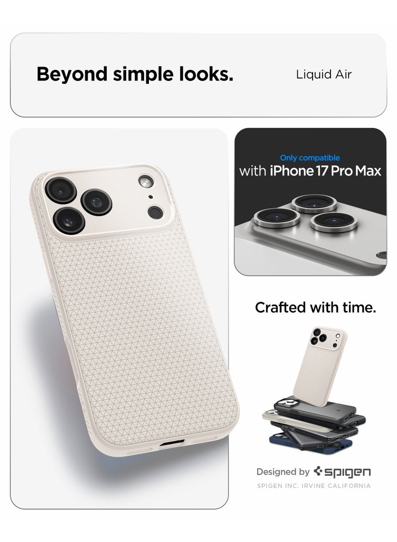 Spigen Liquid Air iPhone 17 Pro Max Case Cover (2025) - Natural Titanium - Image 2