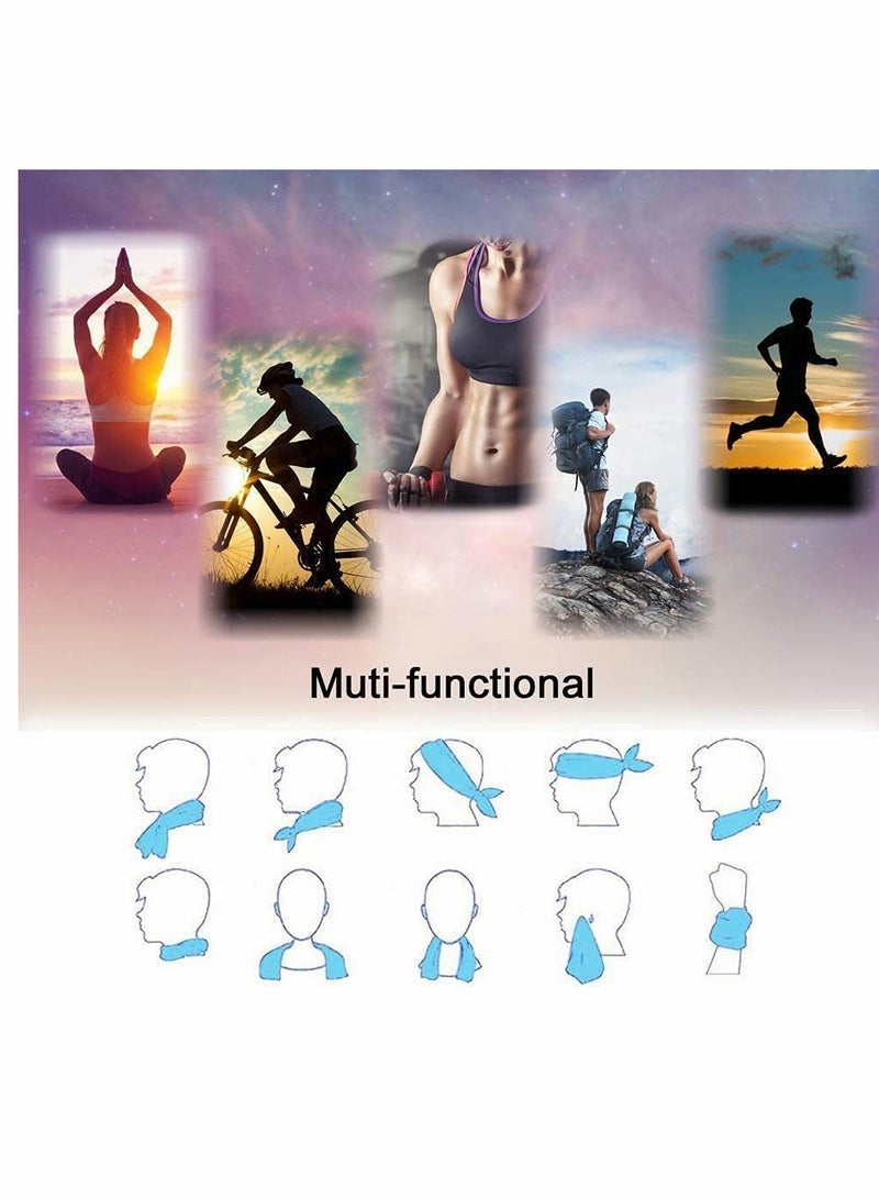 KASTWAVE منشفة تبريد 3 قطع (35"x12") منشفة ميكروفايبر لتخفيف الحرارة الفوري - Image 2