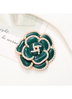 Floral Pearl Camellia Zinc Alloy Jewelry DIY Accessories D2162 drop oil camellia dark green