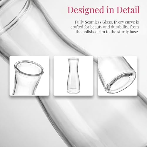 Jowgut Set of 12 Glass Bud Vases, Clear Small Flower Vases for Centerpieces, 6 Oz Decorative Vase for Wedding, Birthday, Events, Dining Room - Image 3