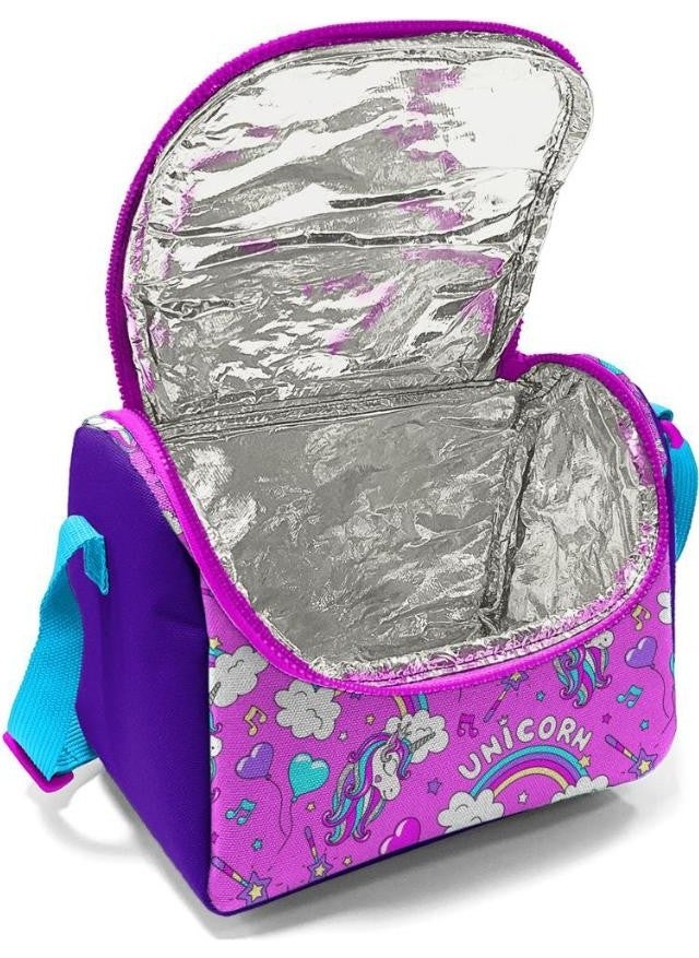 CORAL HIGH Kids Purple Light Pink Unicorn Patterned Thermo Lunch Box 11820  - Image 5