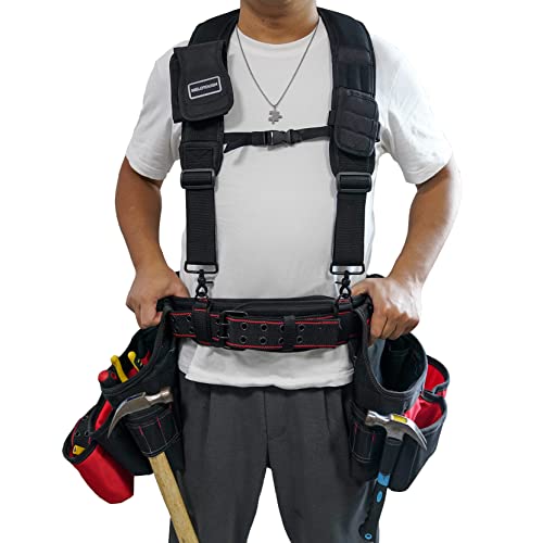 MELOTOUGH Padded Tool Belt with D ring for men construction Strong Durable Double Metal Roller Buckle,adjustable waist 44'-53'thick confortable foam padding (XXL) - Image 4