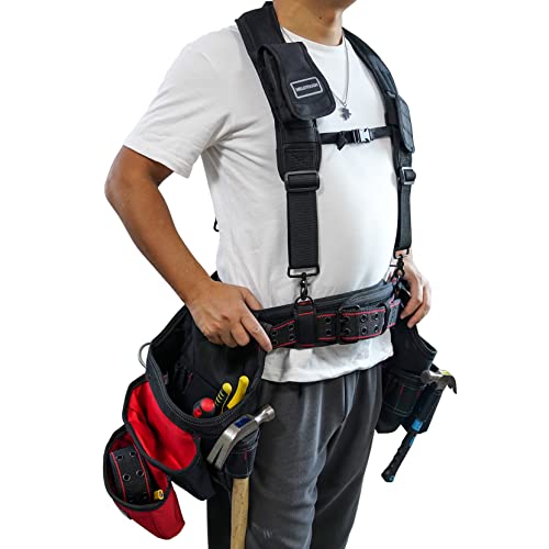 MELOTOUGH Padded Tool Belt with D ring for men construction Strong Durable Double Metal Roller Buckle,adjustable waist 44'-53'thick confortable foam padding (XXL) - Image 5