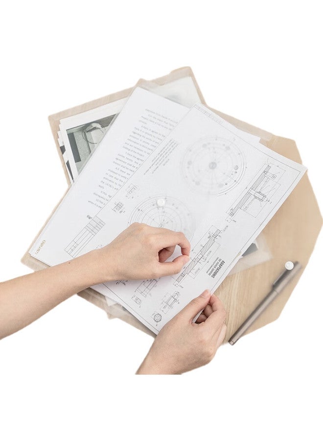 Deli 10 A4 Thick Transparent File Folders, Button Closure Document Sleeves, Waterproof Archive Folders, Financial Bill Storage, Study Supplies, P05501A - Image 1