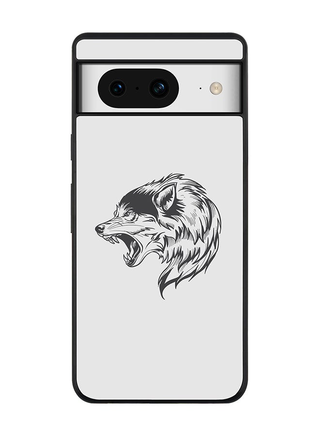 Stylizedd Rugged Black Edge case for Google Pixel 8, Custom Slim fit Flexible Anti Drop Thin Phone Case Cover - Bear Growl - Image 1