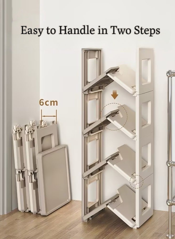 Bukela Foldable Shoe Rack, 7 Tiers Shoe Storage Plastic Shoe Tower, for Bedroom, Floor Entryway. (26x26.5x110.5cm) - Image 2