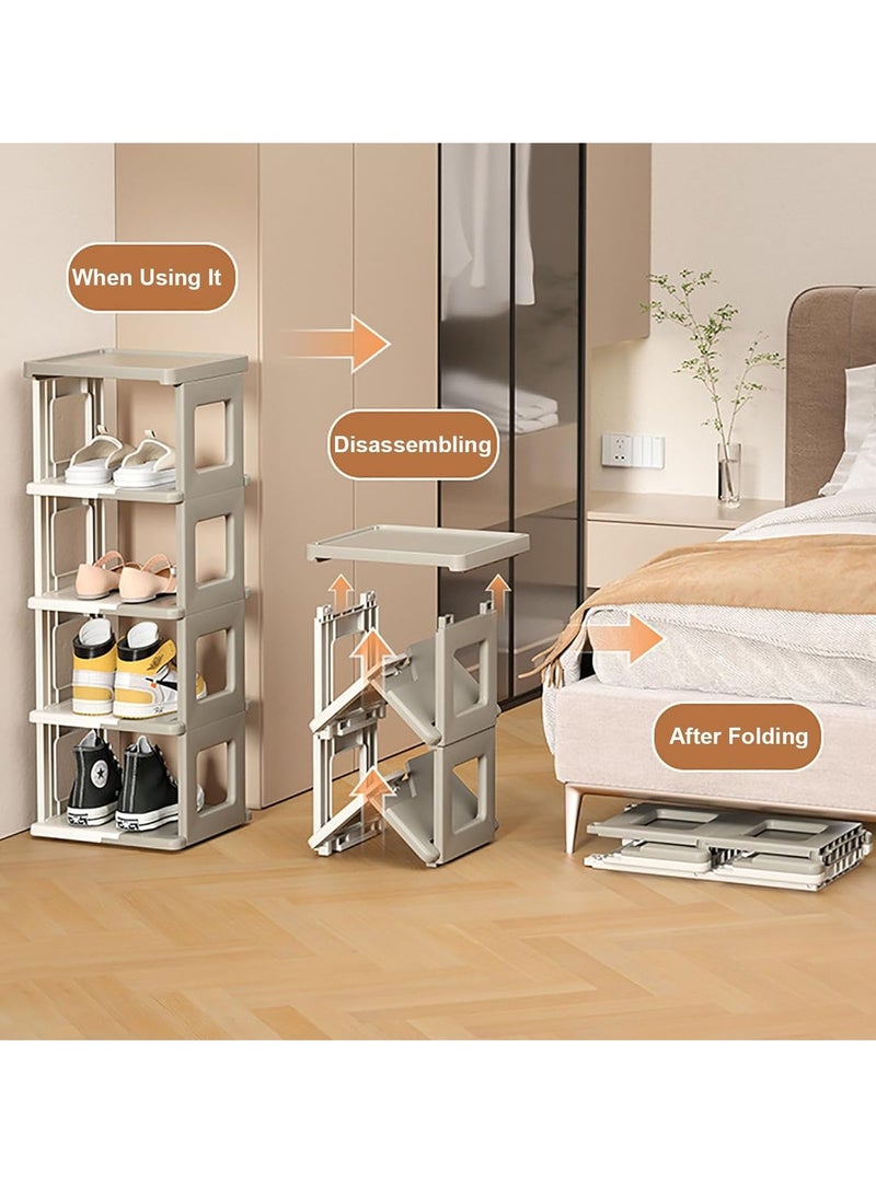 Bukela Foldable Shoe Rack, 7 Tiers Shoe Storage Plastic Shoe Tower, for Bedroom, Floor Entryway. (26x26.5x110.5cm) - Image 5