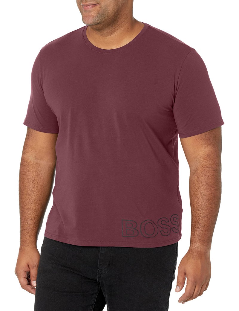 BOSS Mens Identity Crewneck Lounge T-Shirt T Shirt, Deep Garnet Red, Medium US - Image 1